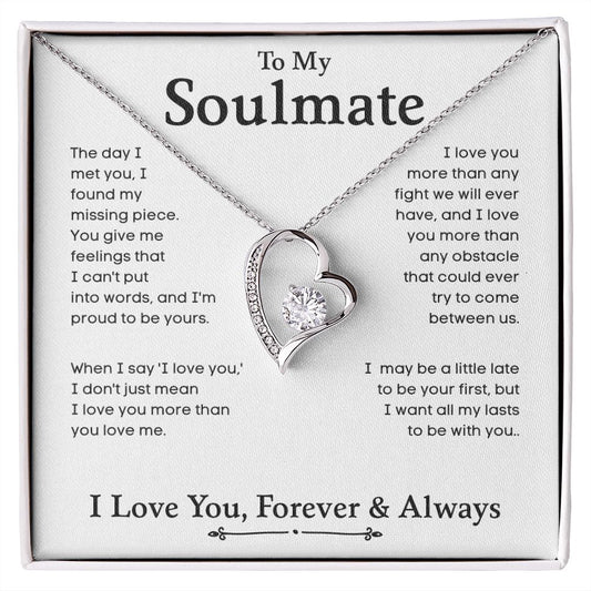 To My Soulmate | I Love You, Forever & Always - Forever Love Necklace